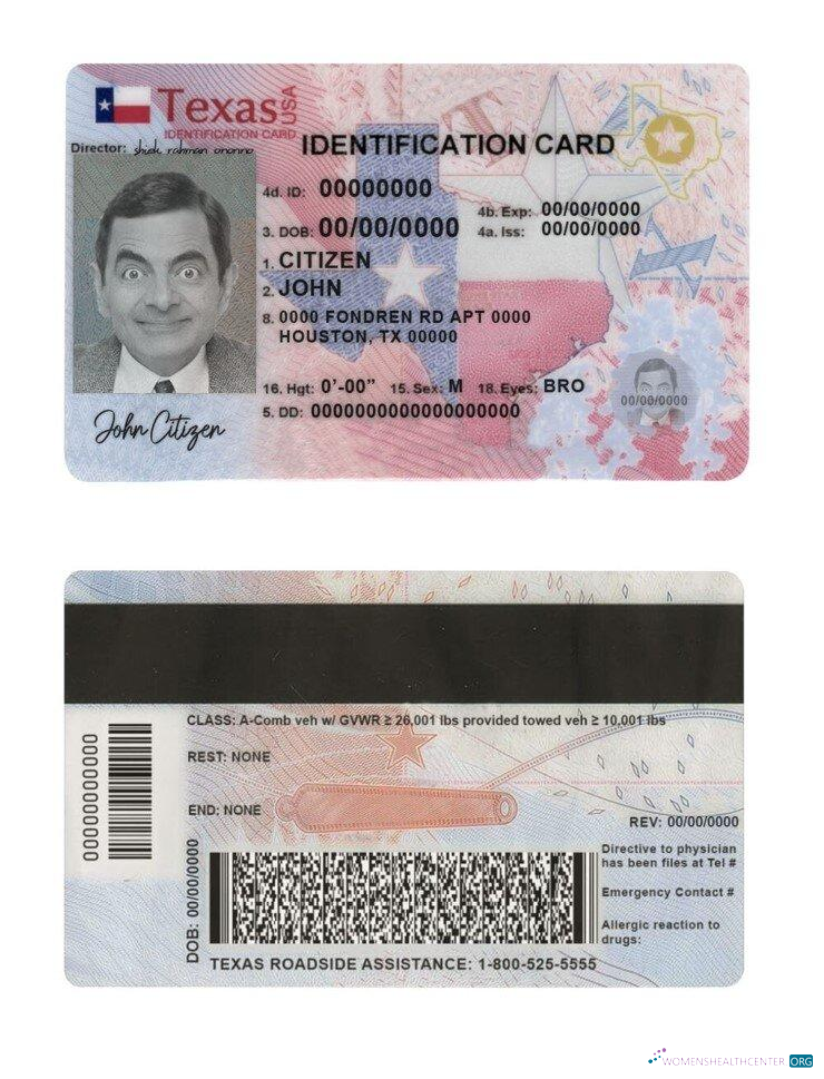Download USA Texas New ID Photoshop template